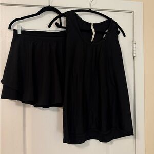 Lululemon Athletica Black Tank and Skirt Set